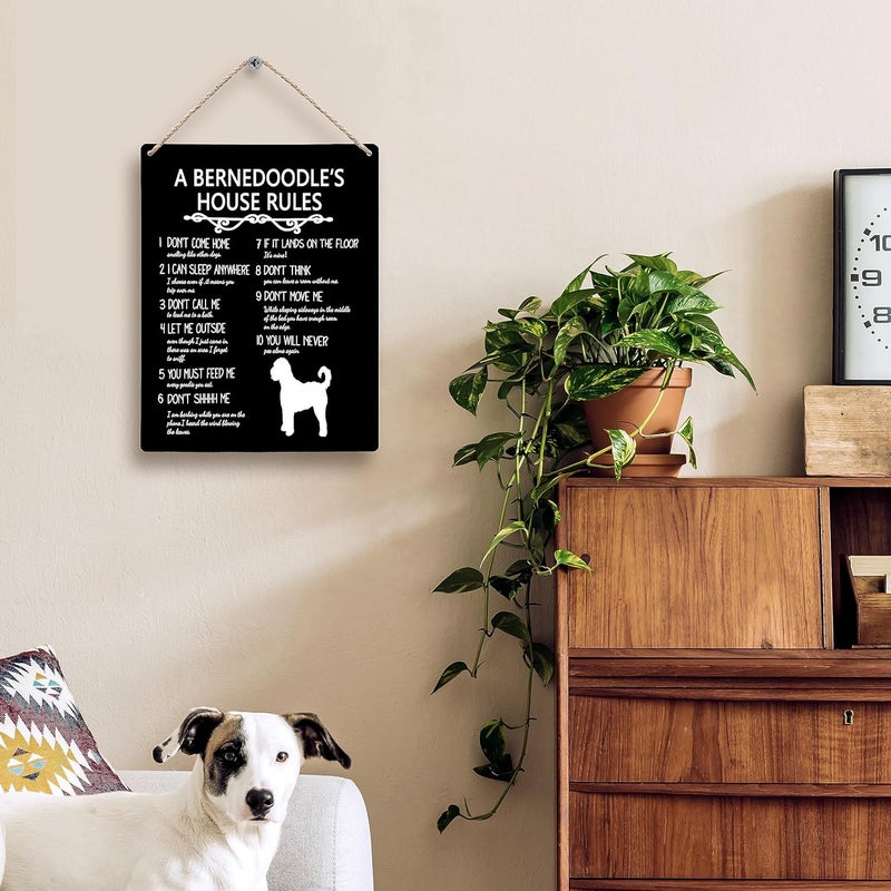FUGWN A Bernedoodle’s House Rules Wooden Signs 8x10,Bernedoodle Gifts for Lovers,Dog Wall Decor,Dog Signs for Home Decor,Decorations for The Home - Image 2